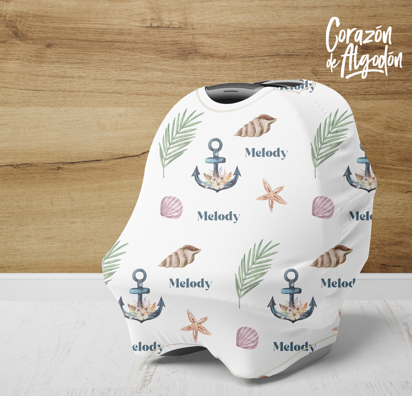 Floral anchor Baby Cover