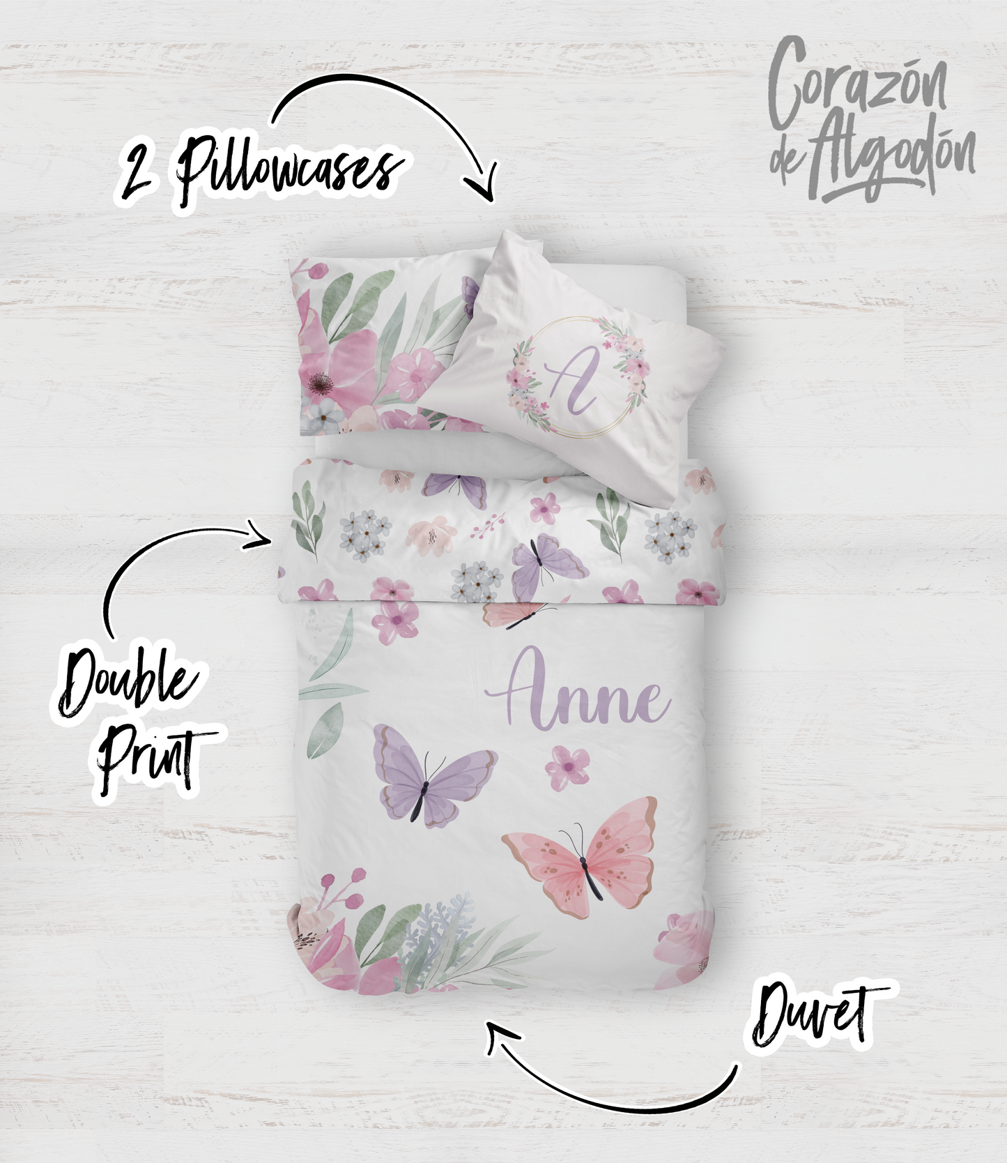 Purple Butterfly Bedding set