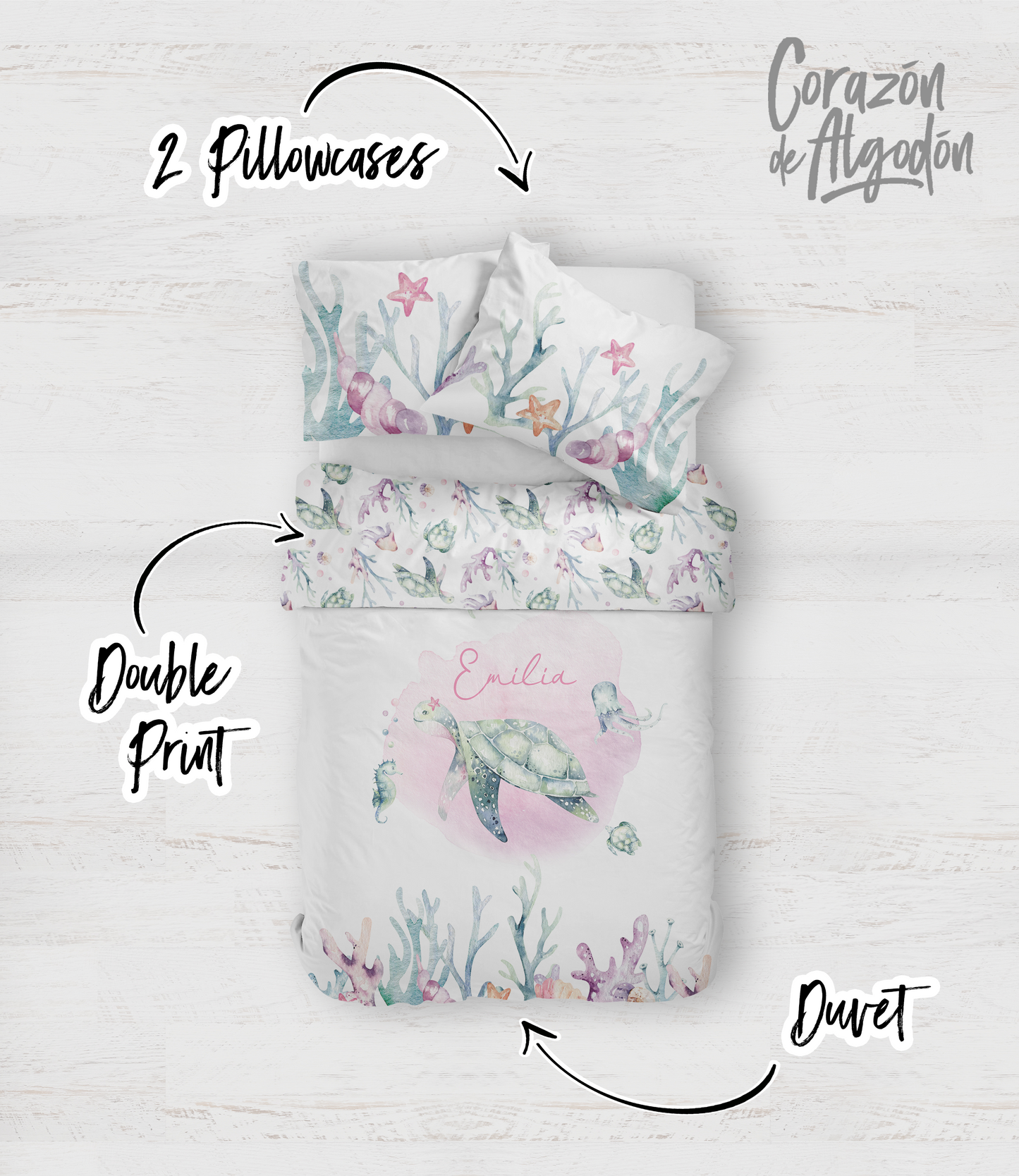 Turtle Girl Bedding set