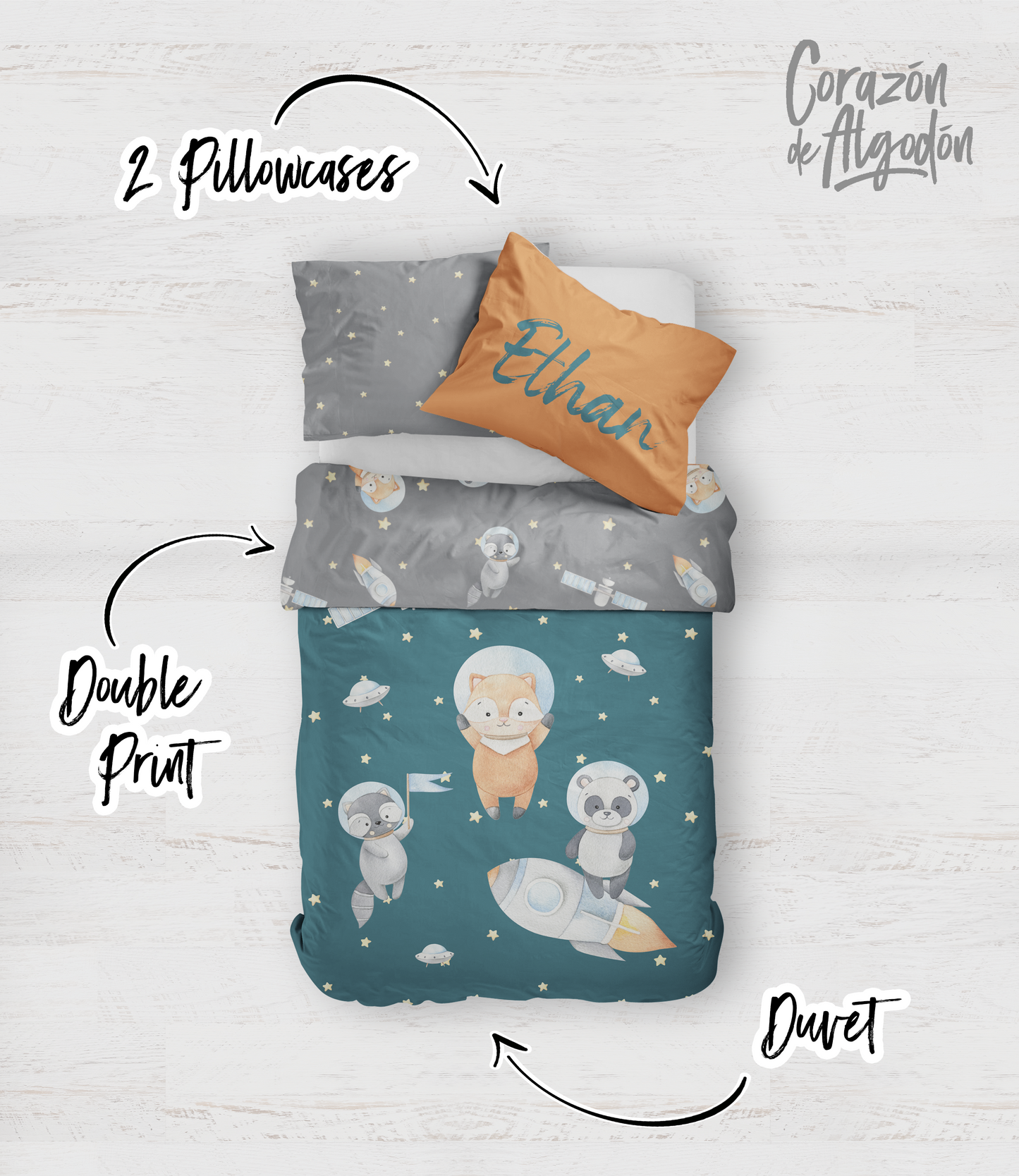 Astronaut Animals Bedding set