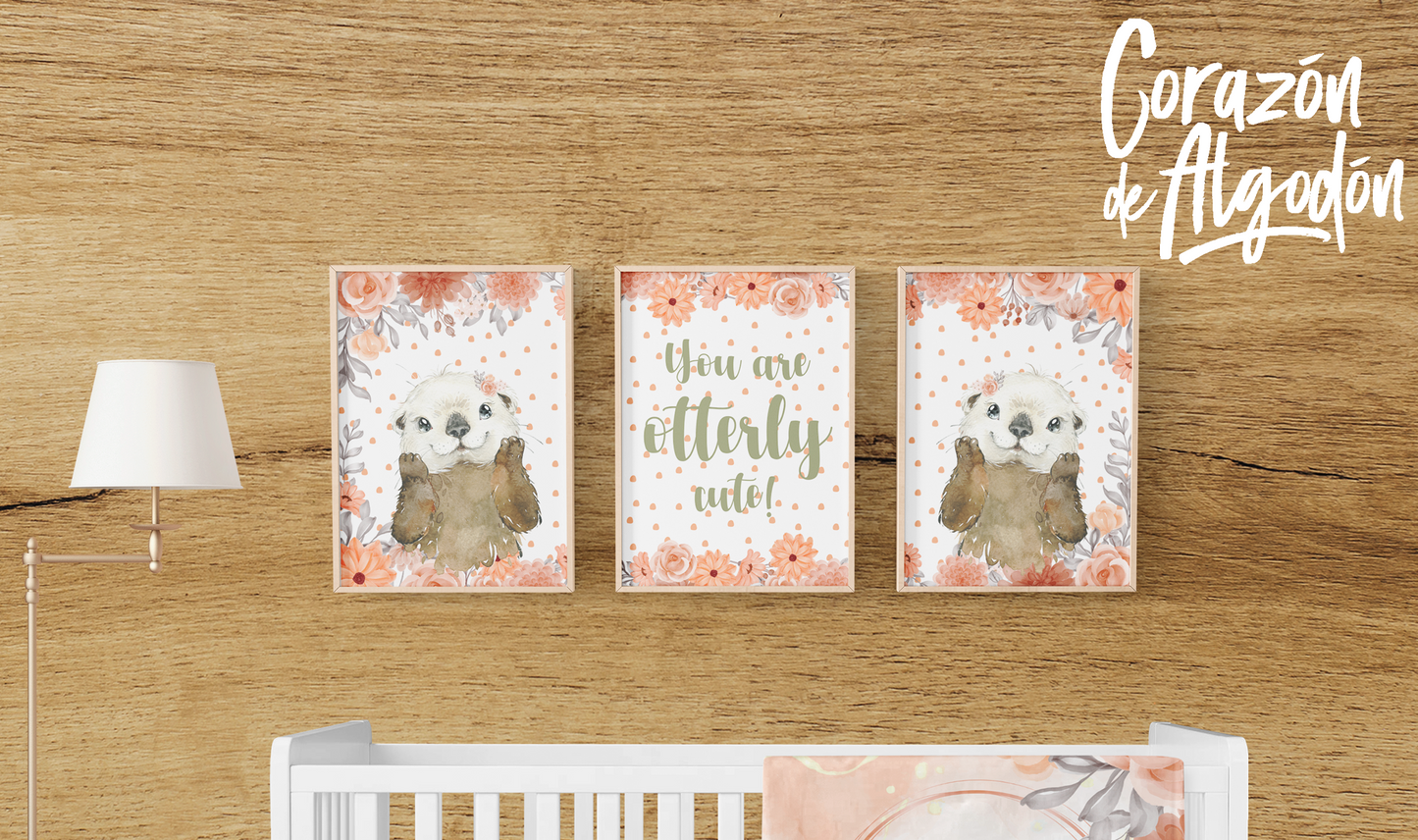 Floral Otter 3 Digital Files