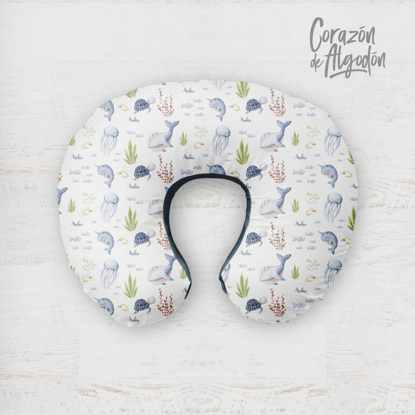 Boy Ocean Nursing Pillow Cover
