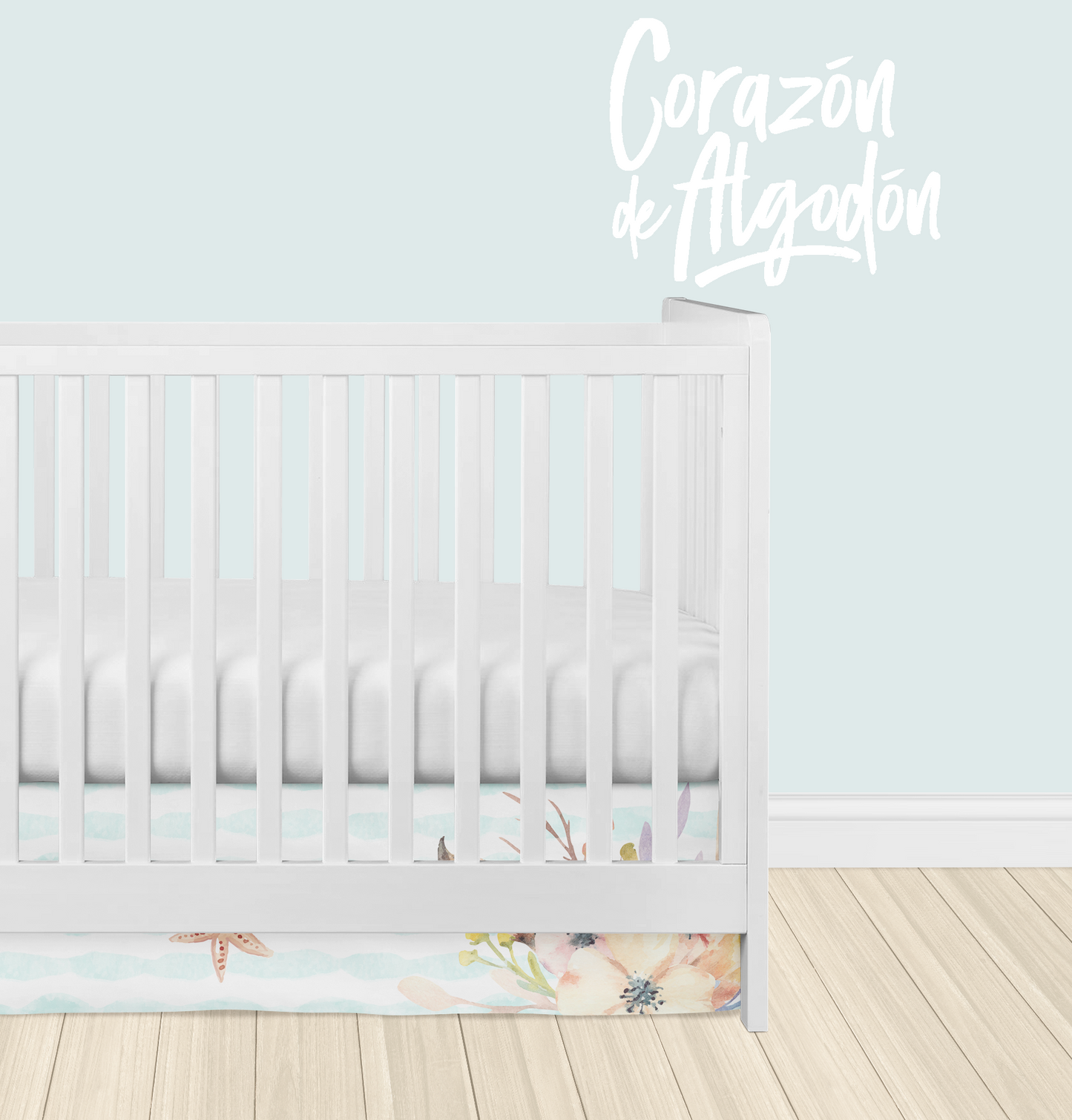 Floral anchor Crib Skirt