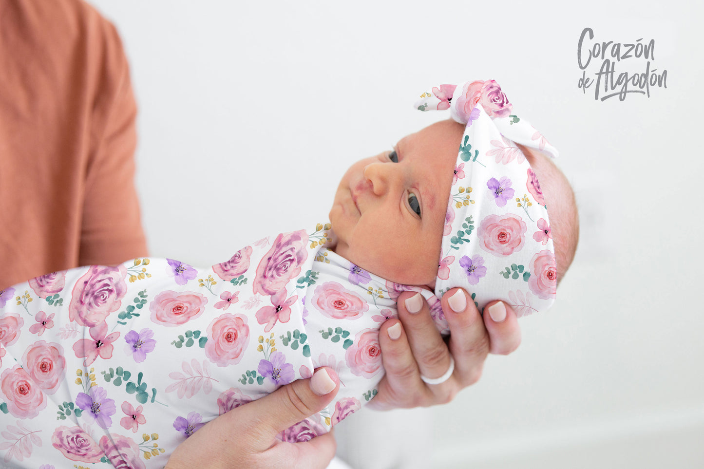 Pink and Lilac Flowers Swaddle