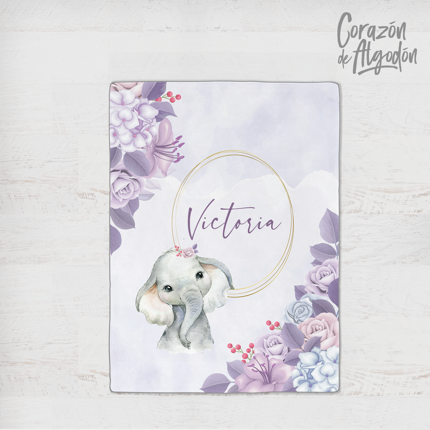 Lilac Elephant Fleece blanket