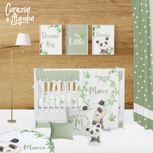 Panda Boy Crib Bedding Set