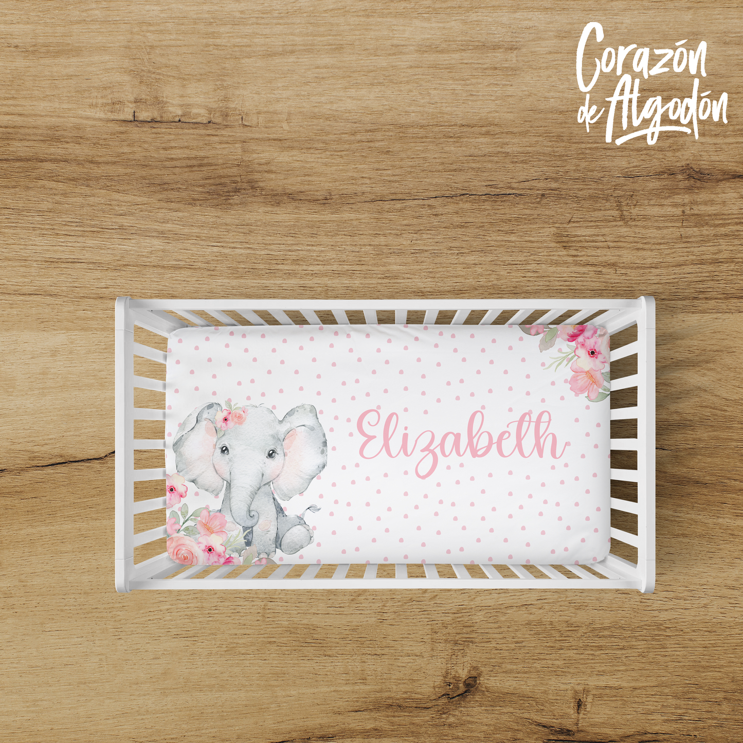 Floral Elephant Fitted sheet