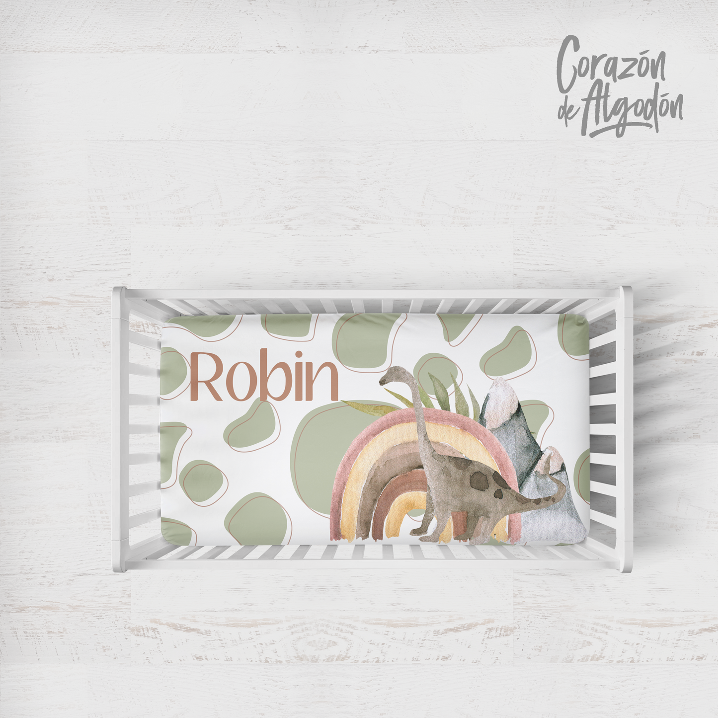 Rainbows and Dinosaurs Crib Bedding Set