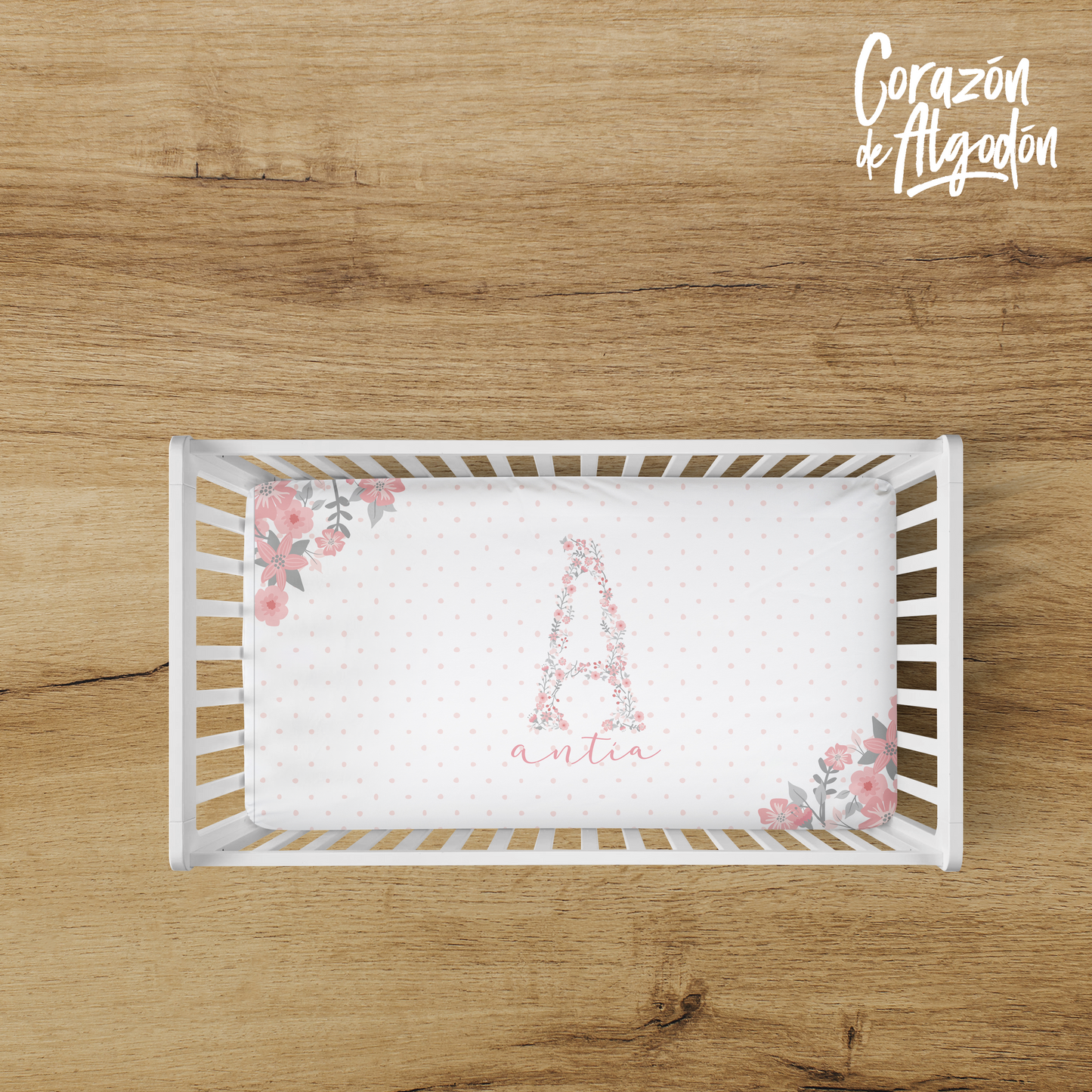 Floral Initial Fitted sheet