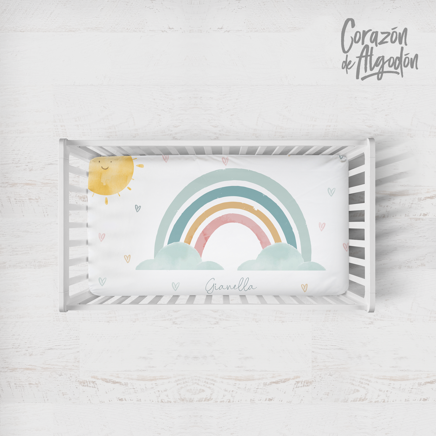 Watercolor Rainbow Fitted sheet