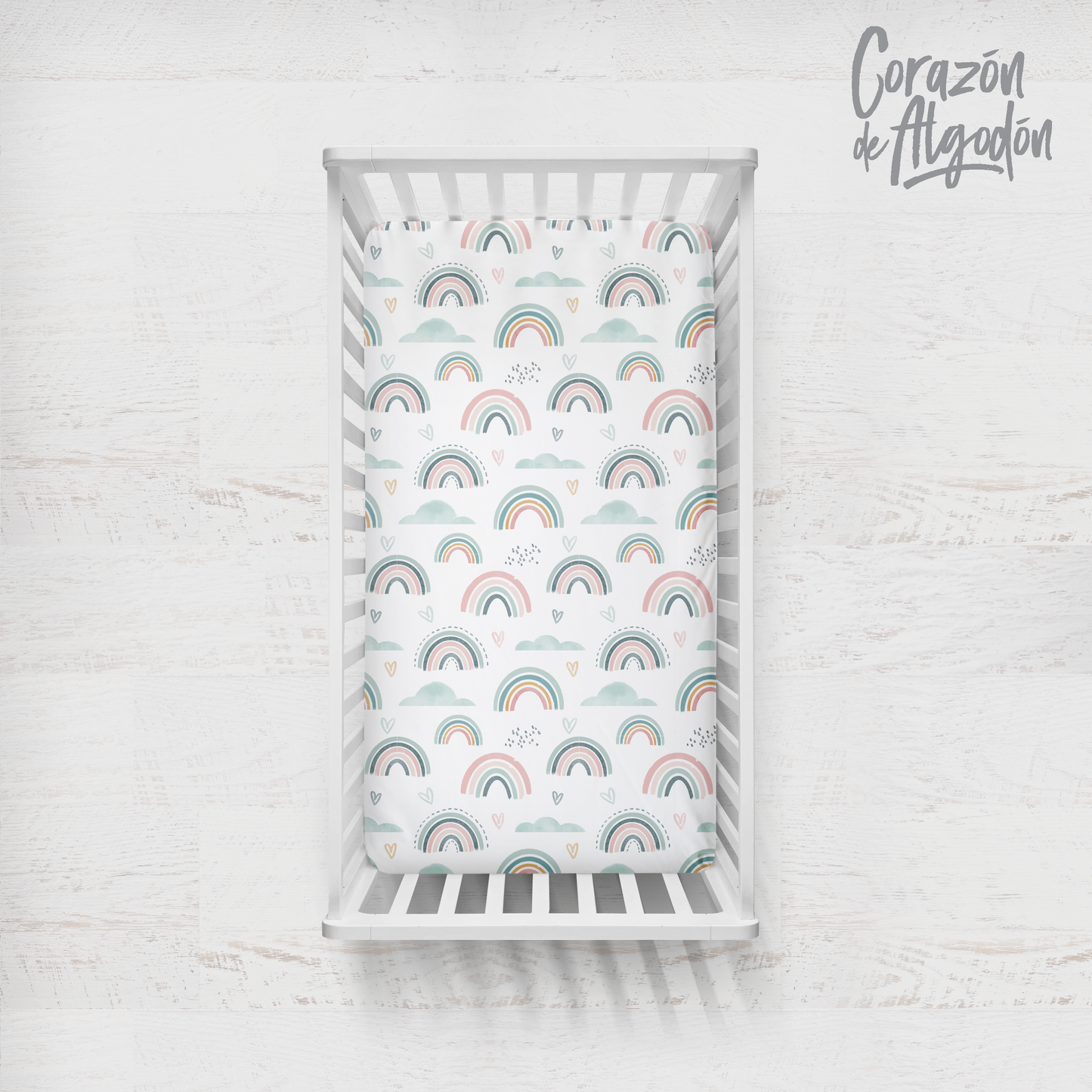 Watercolor Rainbow Fitted sheet