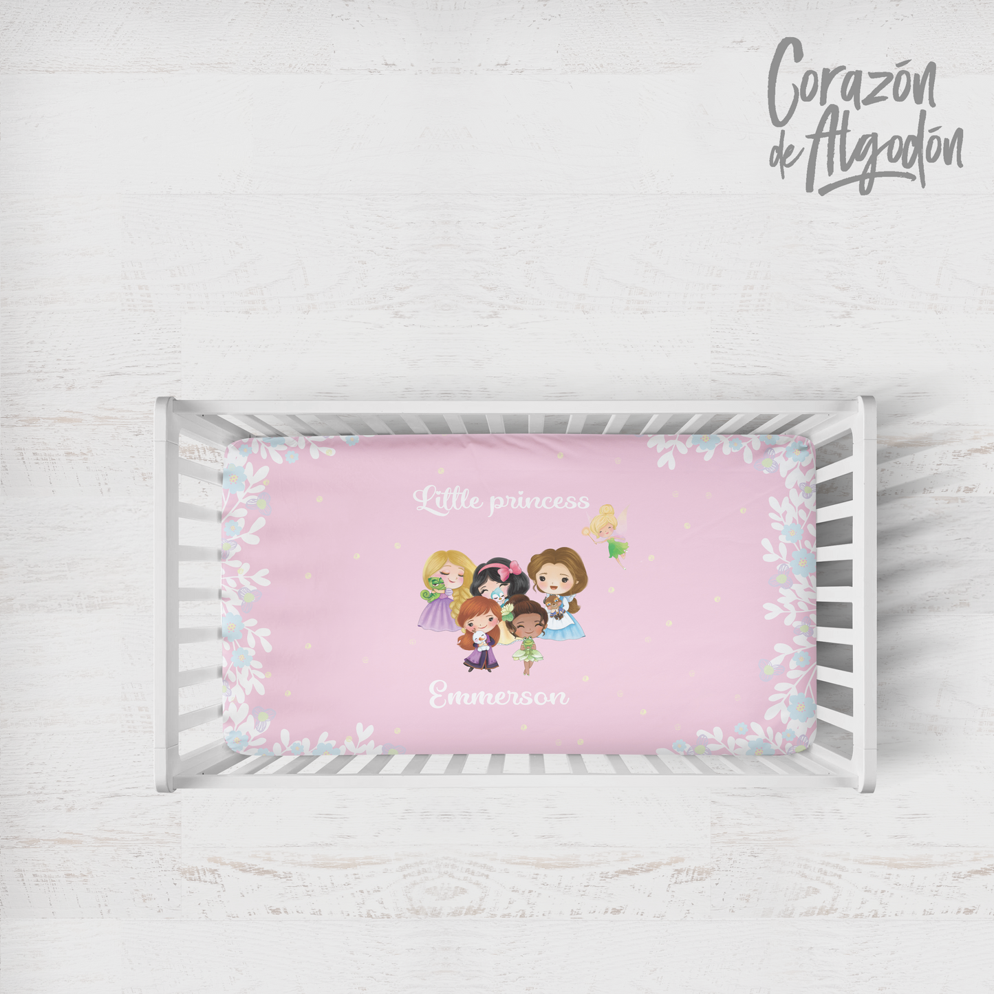 Princess and Flowers Crib Bedding Set