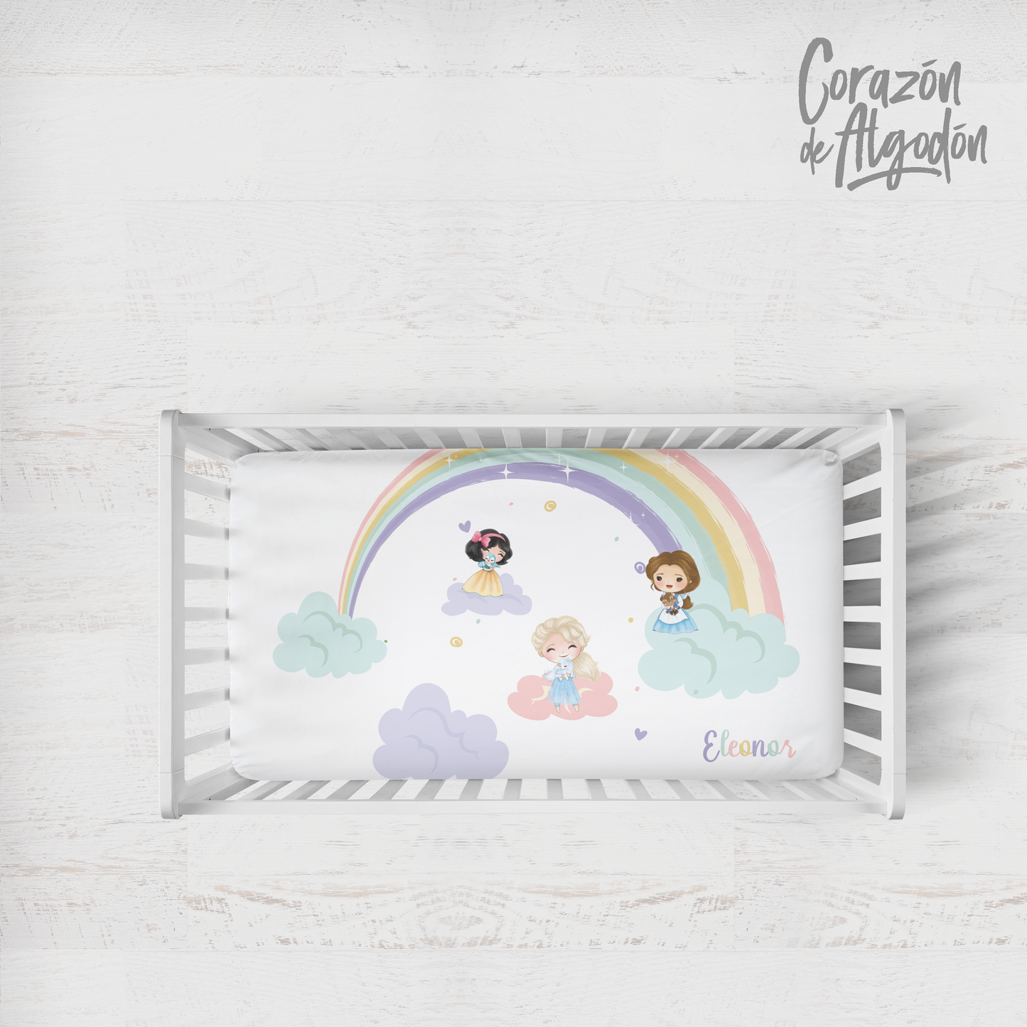 Princess and Rainbows Crib Bedding Set