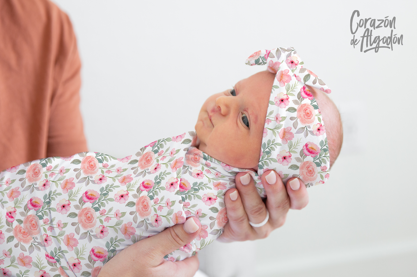 Pink Flowers Swaddle