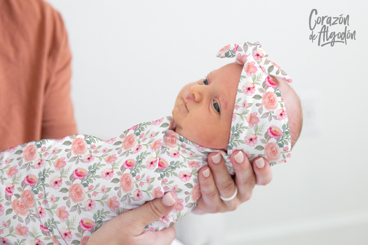 Pink Flowers Swaddle