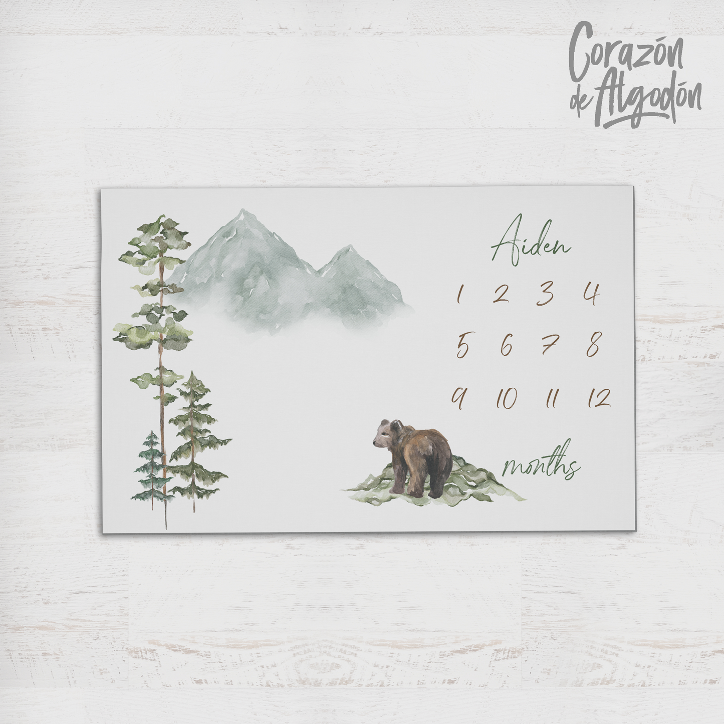 Bear Woods Milestone Blanket