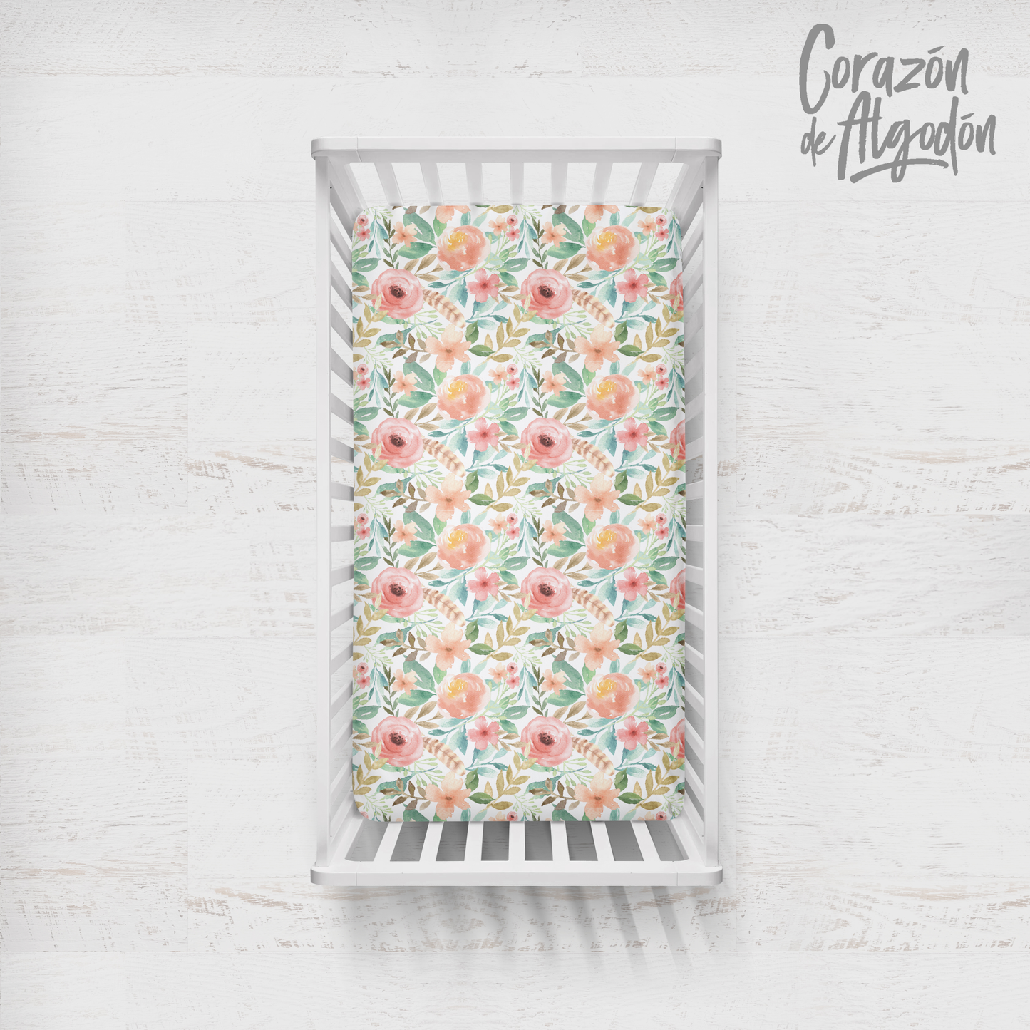 Flowers and Feathers Crib Bedding Set