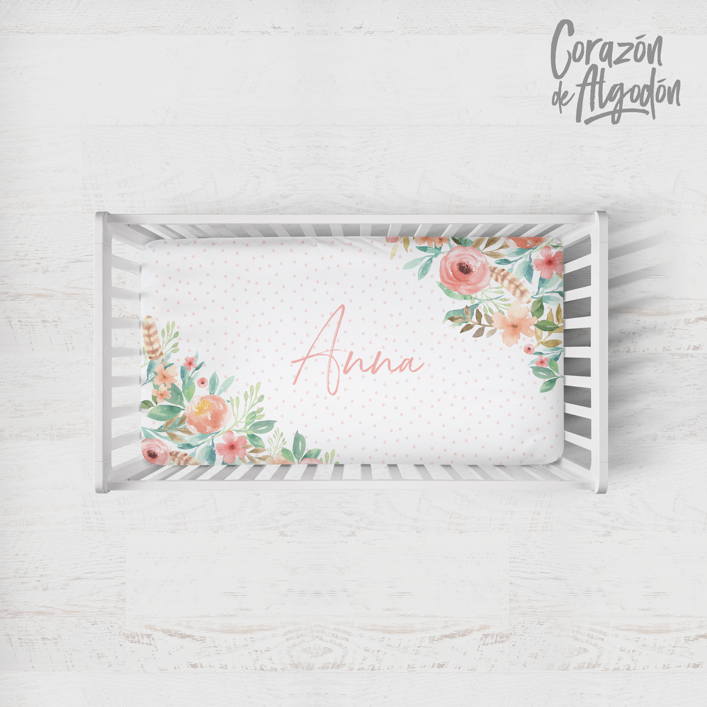 Flowers and Feathers Crib Bedding Set