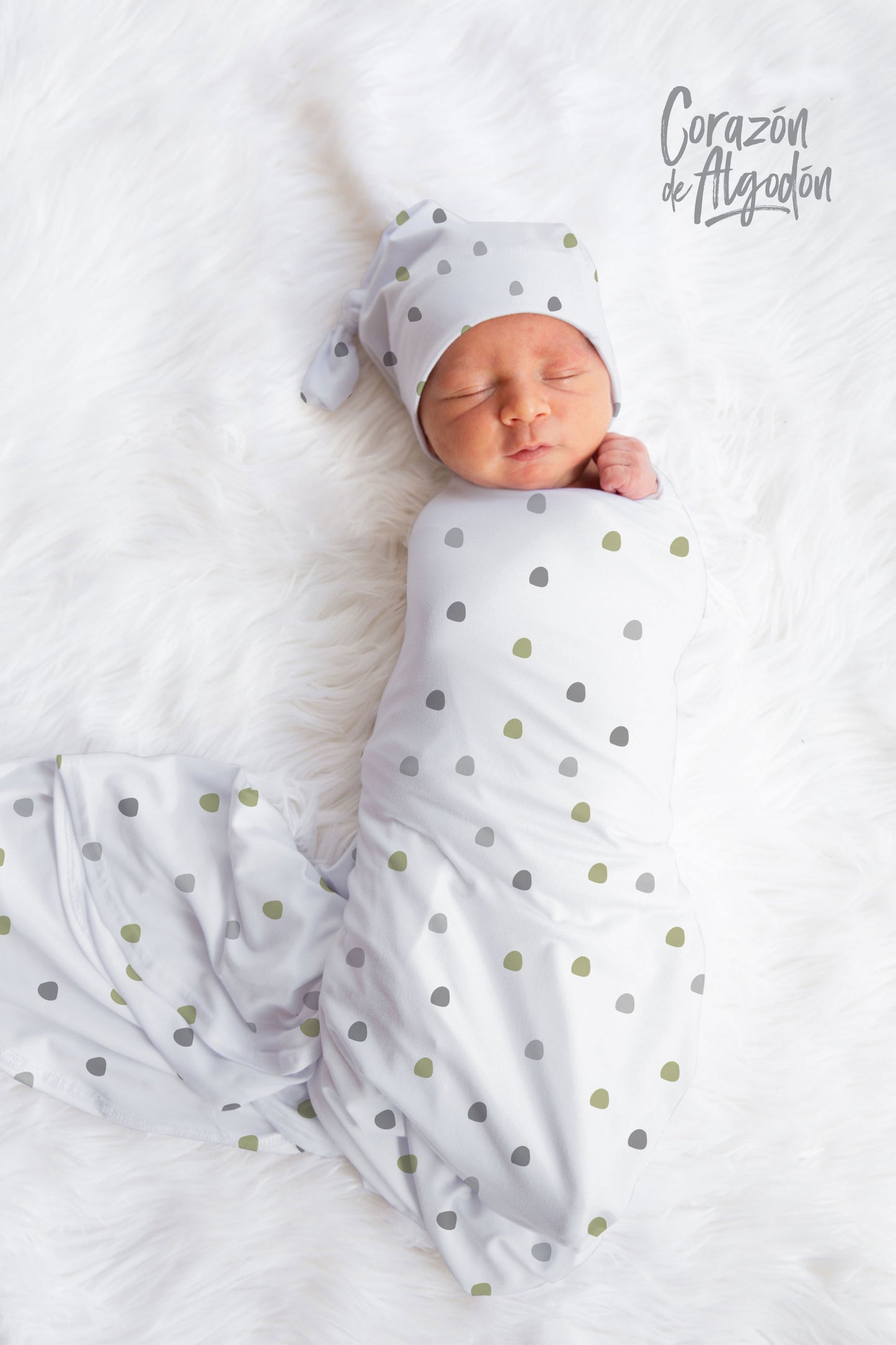 Green Dots Swaddle