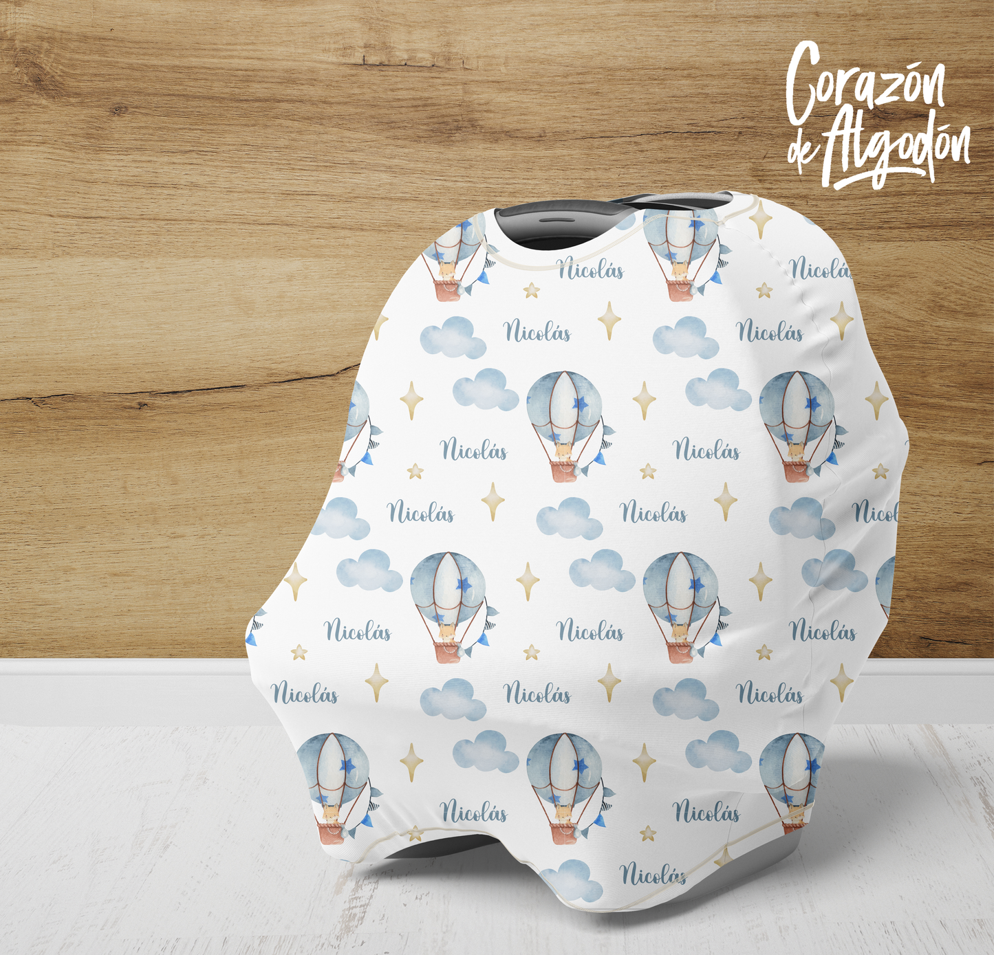 Boy Hot Air Balloon Baby Cover