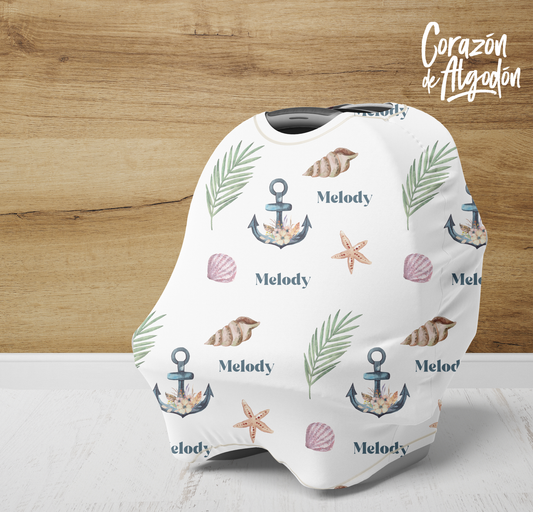 Floral anchor Baby Cover