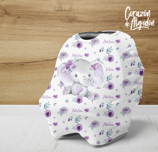 Purple Elephant Baby Cover