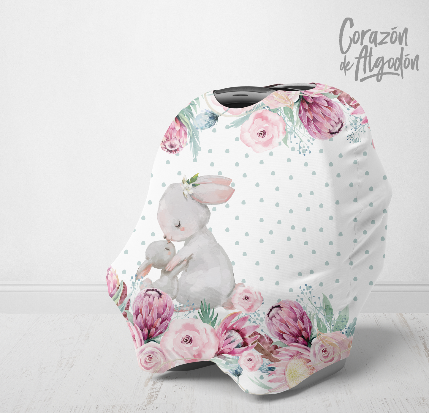 Floral Bunny Baby Cover