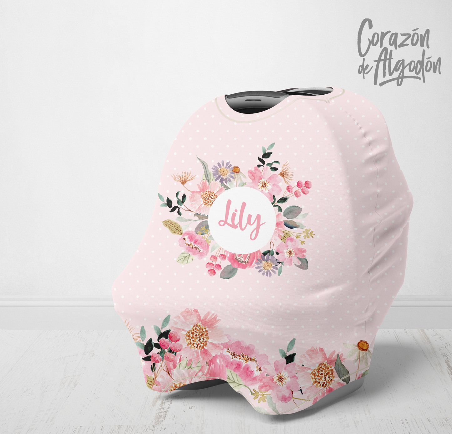 Pink Floral Mix Baby Cover