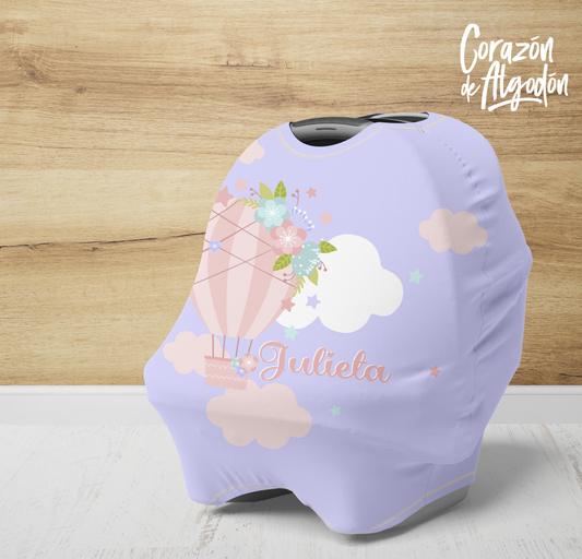 Girl Hot Air Balloon Baby Cover