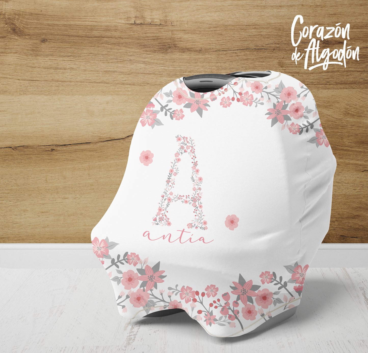 Floral Initial Baby Cover