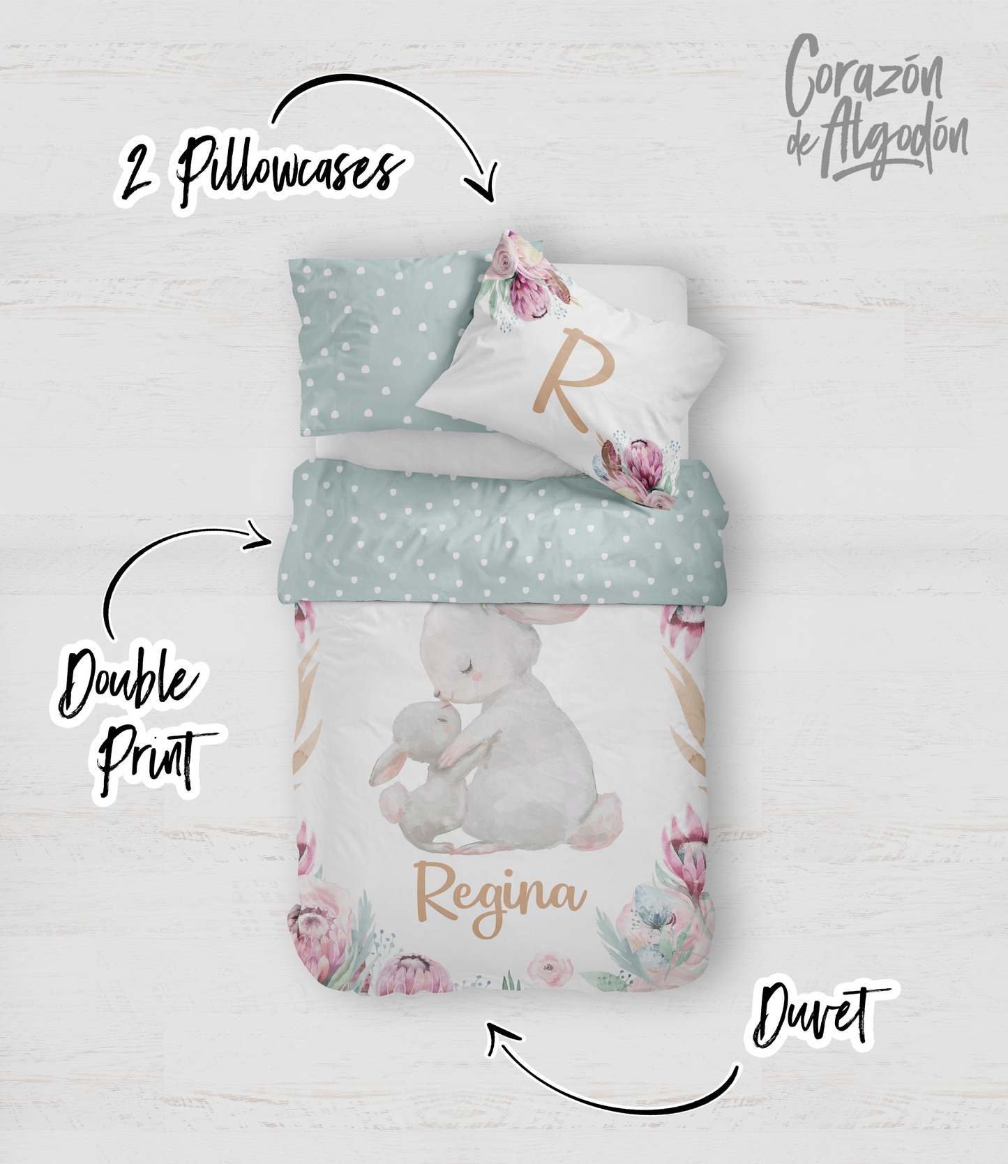 Floral Bunny Bedding set