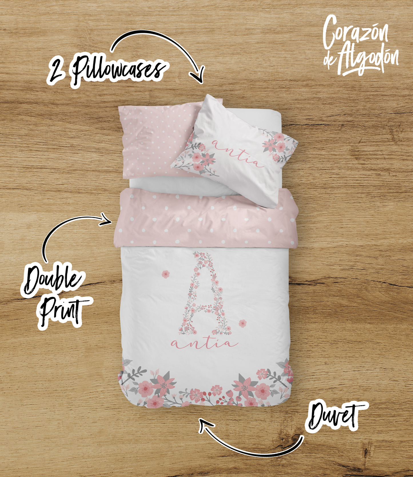 Floral Initial Bedding set