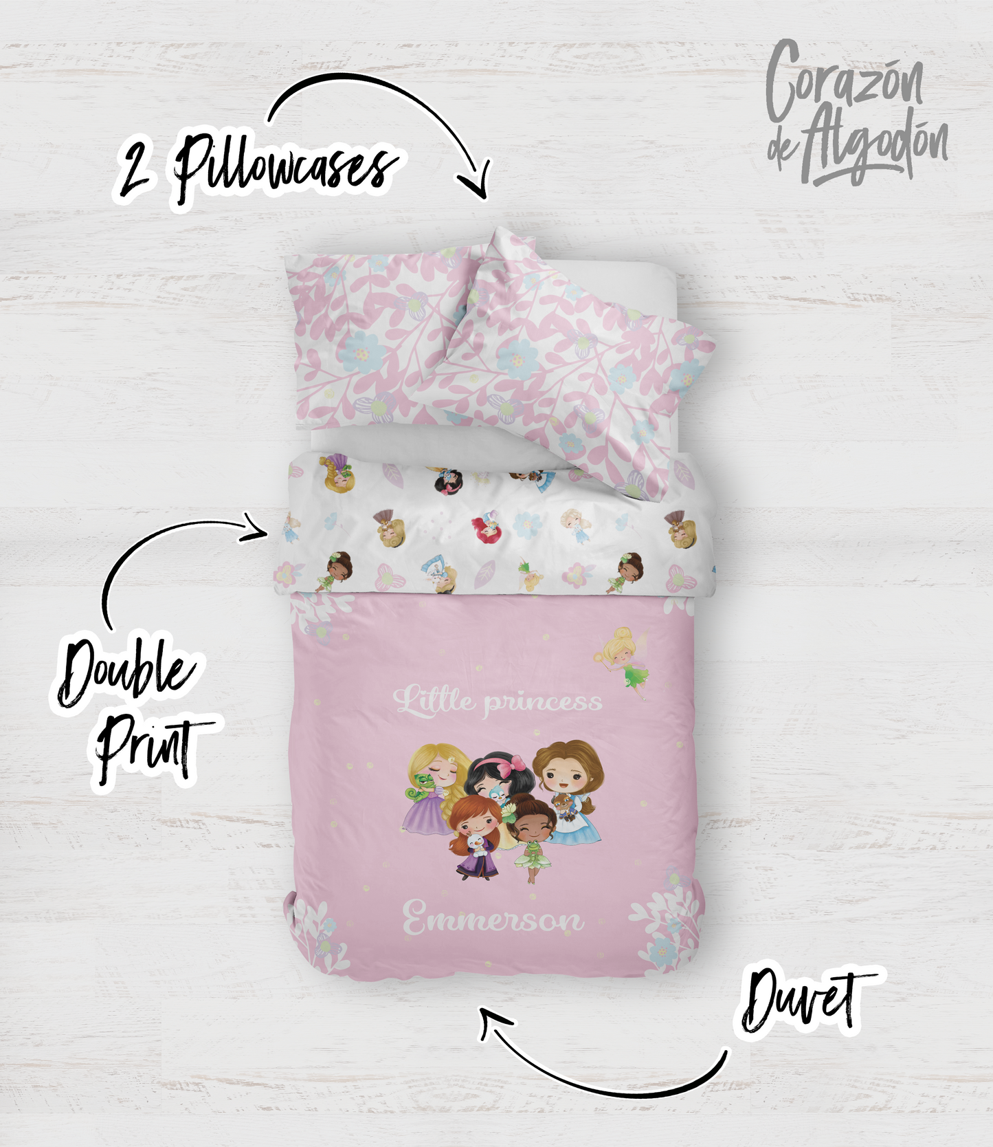 Princess and Flowers Bedding set