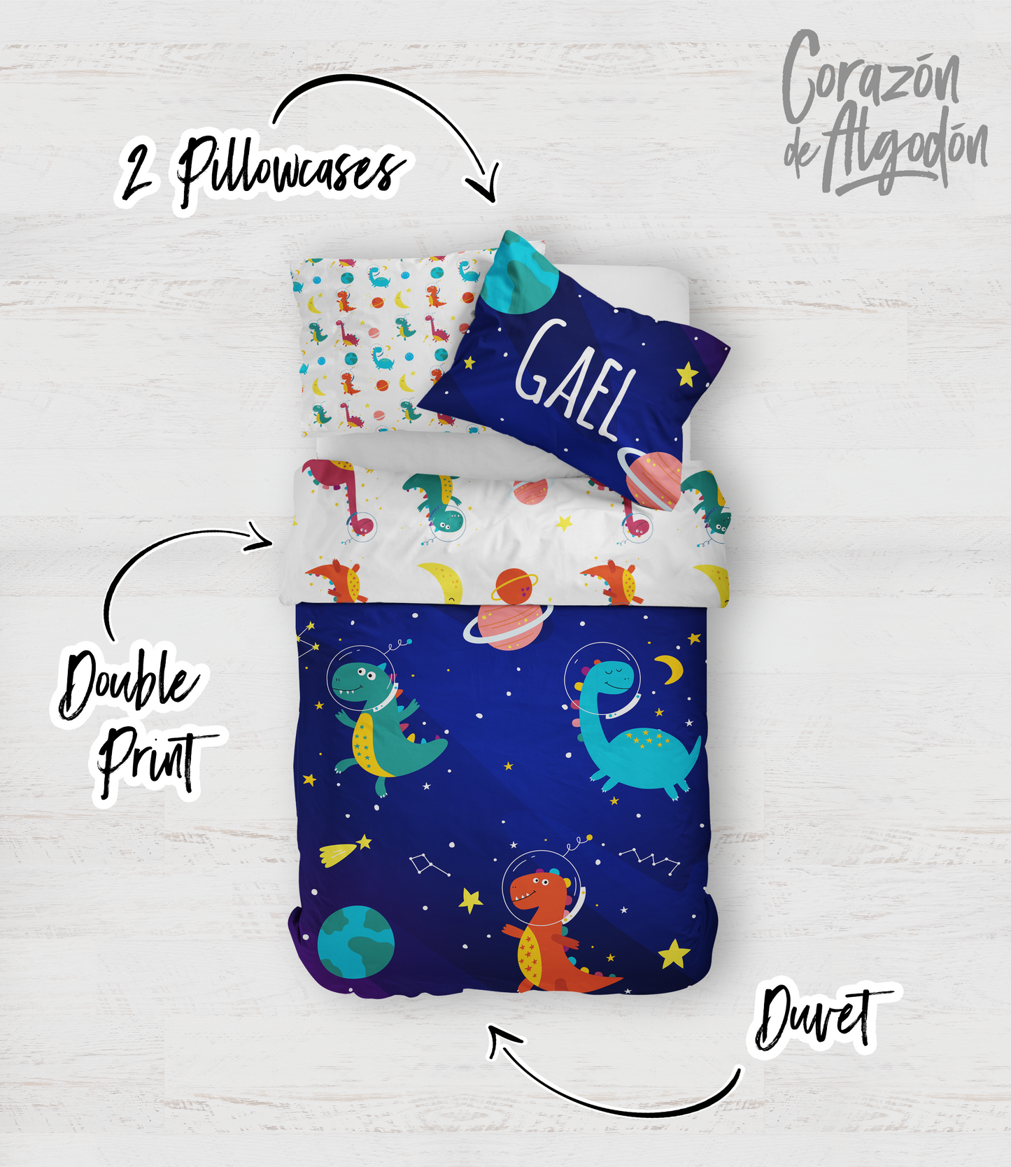 Astronaut Dino Bedding set