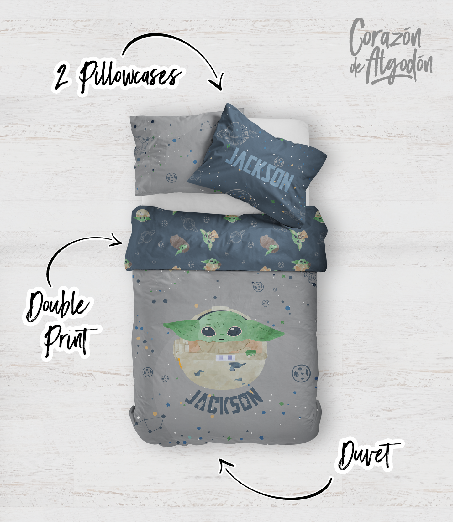 Boy Baby Yoda Bedding set