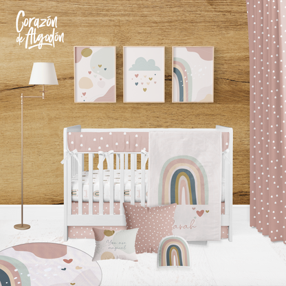 Pastel Rainbow Crib Bedding Set