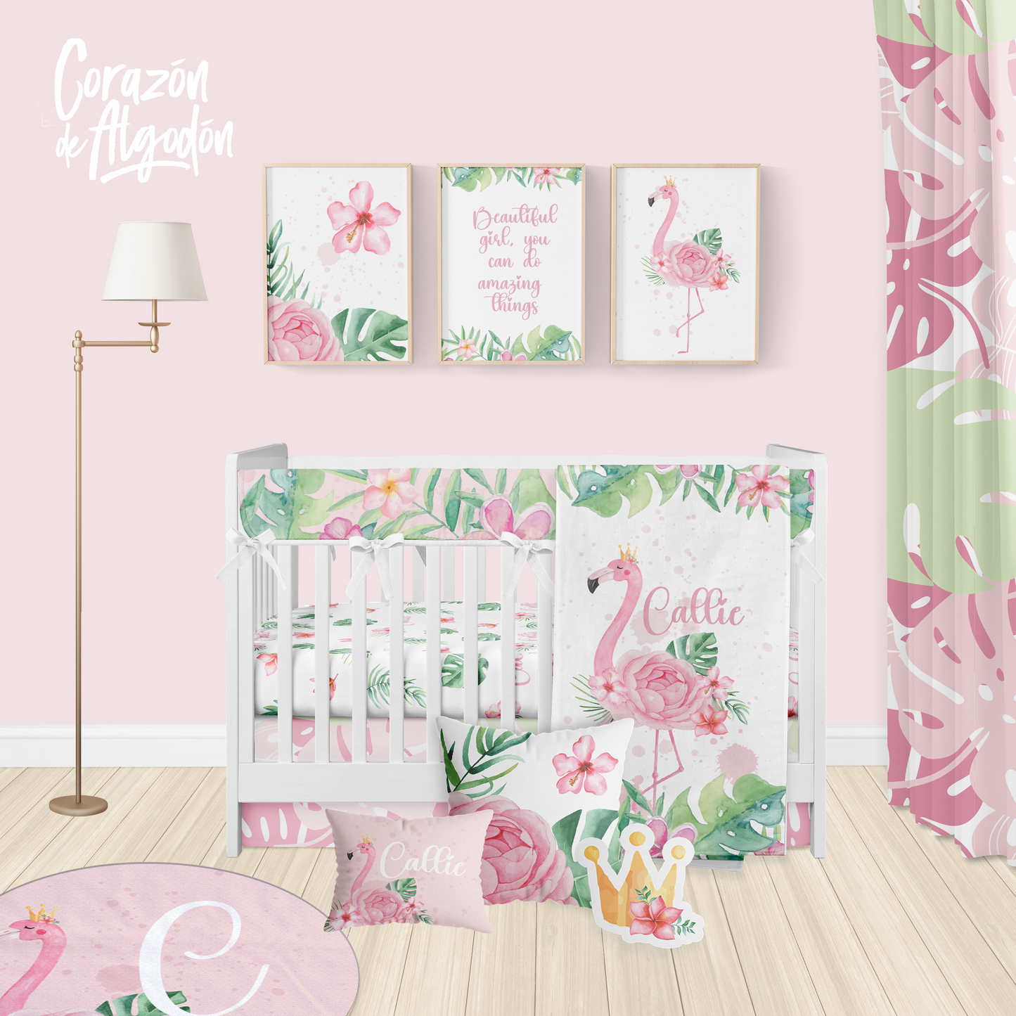 Flamingo Crib Bedding Set