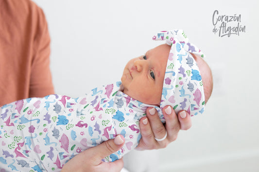 Pink Dinosaur Swaddle