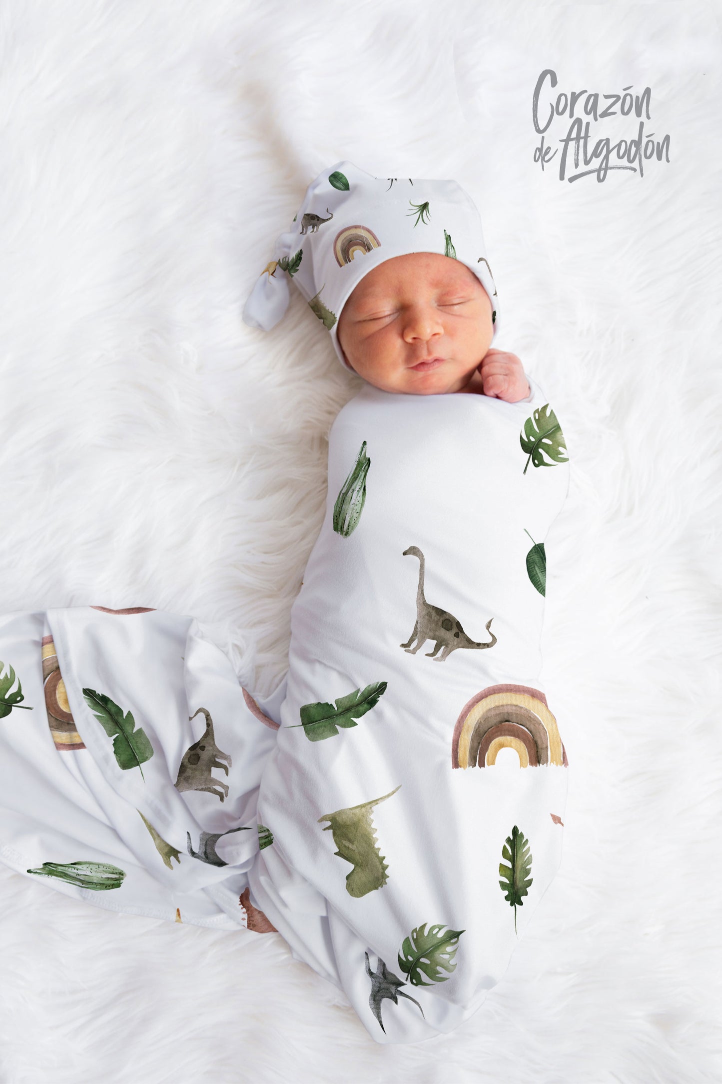 Rainbows and Dinosaurs Swaddle