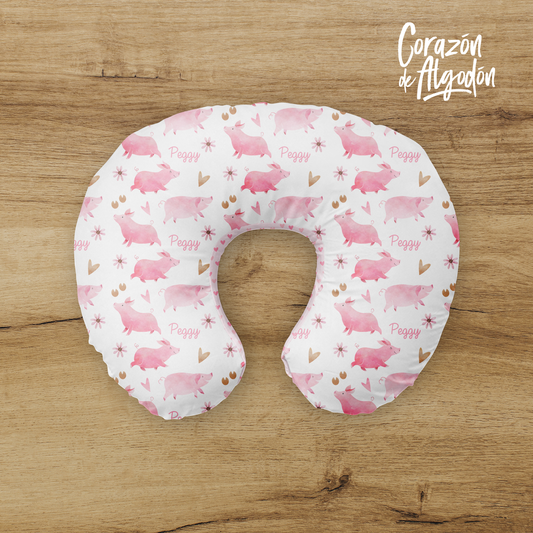 Heart Pigs Nursing Pillow Cover