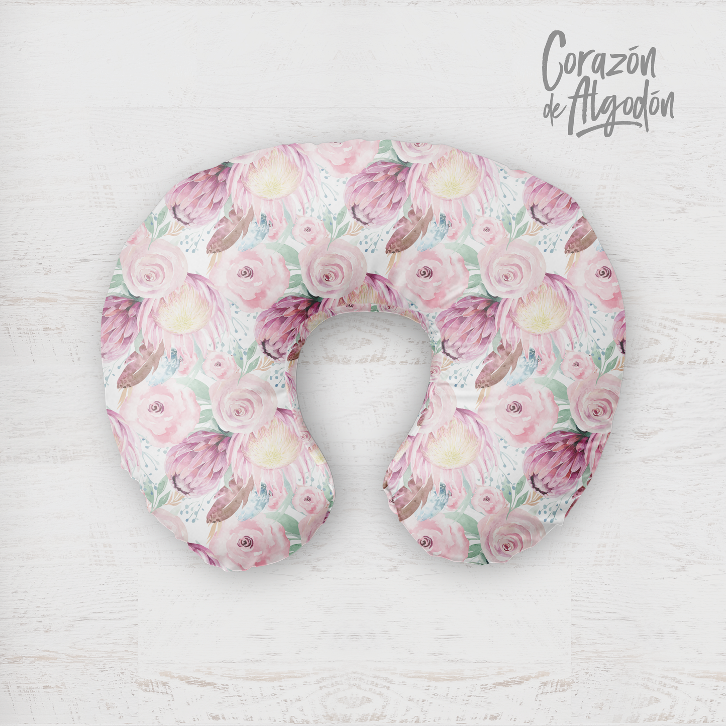 Floral Bunny Nursing Pillow Cover