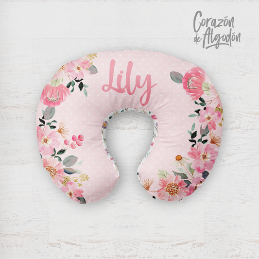 Pink Floral Mix Nursing Pillow Cover