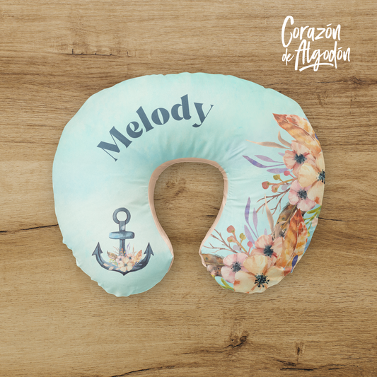 Floral anchor Nursing Pillow Cover