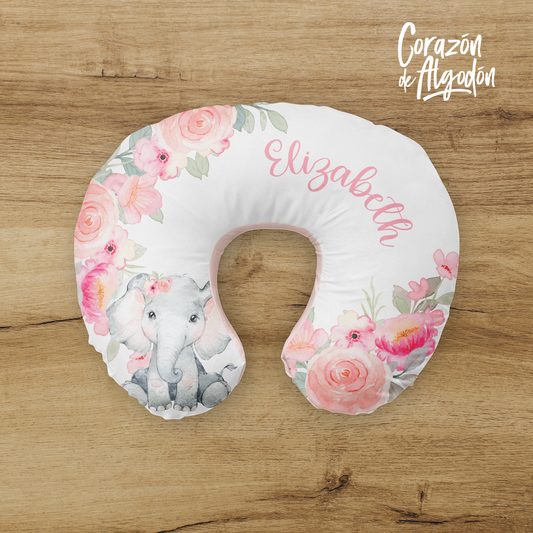 Floral Elephant Nursing Pillow Cover