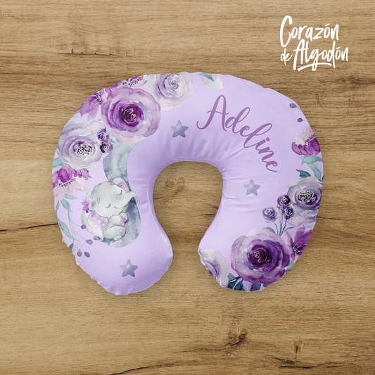 Purple Elephant Nursing Pillow Cover