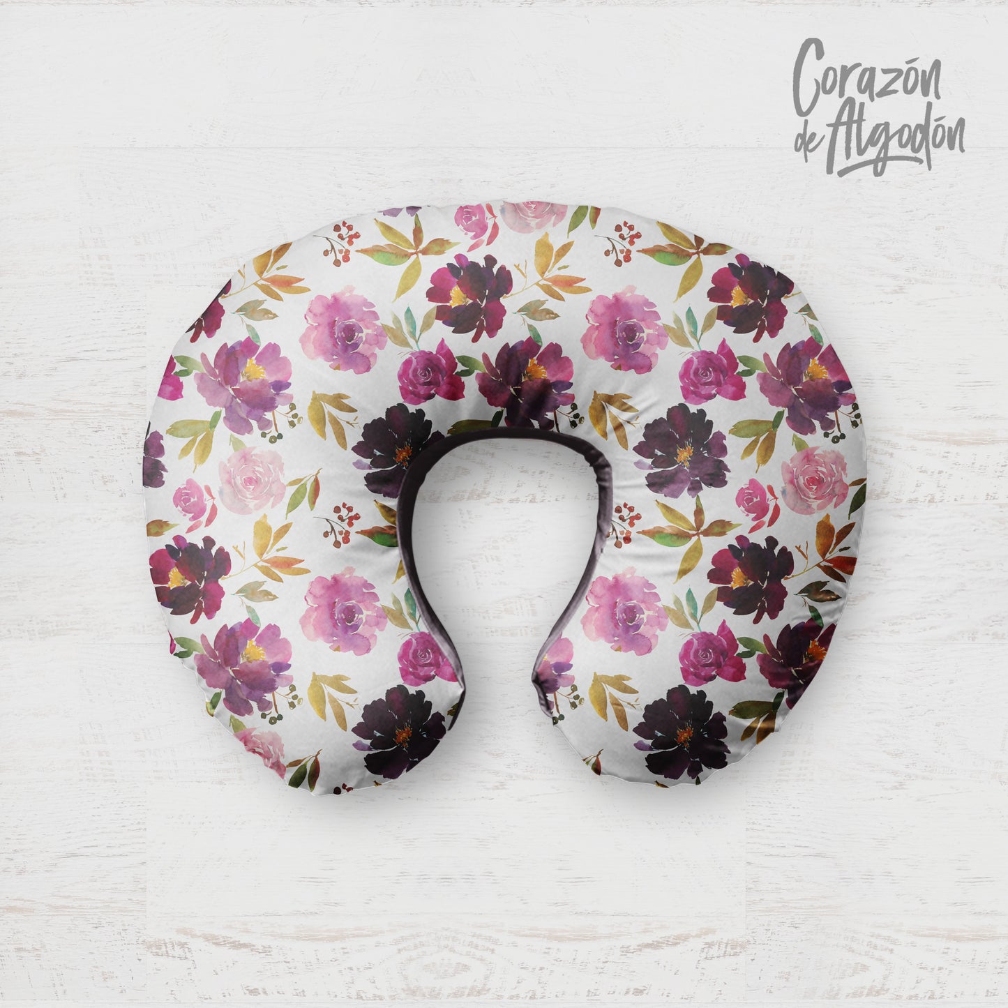 Mauve Flowers Nursing Pillow Cover