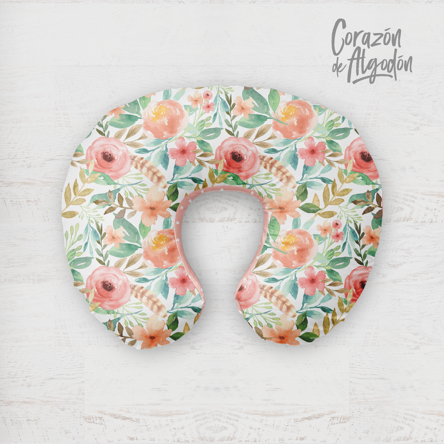 Flowers and Feathers Nursing Pillow Cover