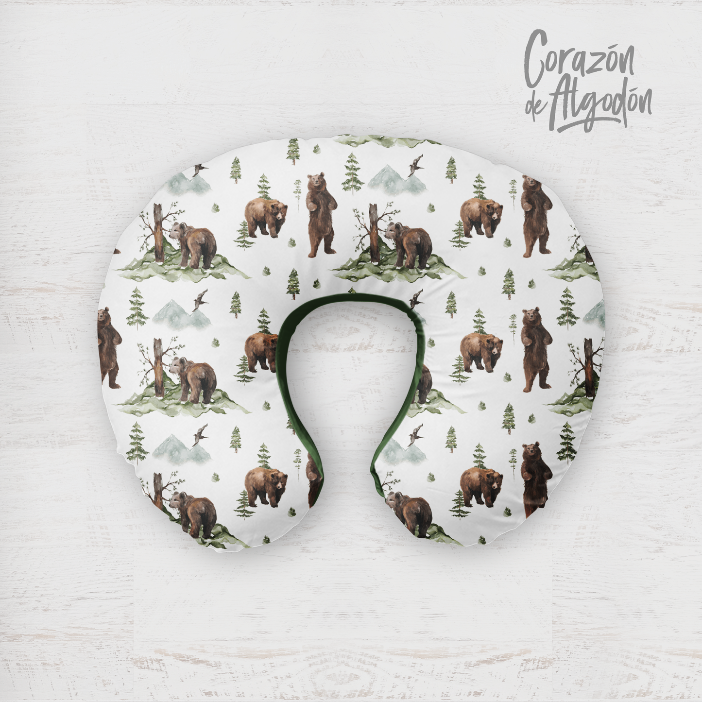 Bear Woods Nursing Pillow Cover