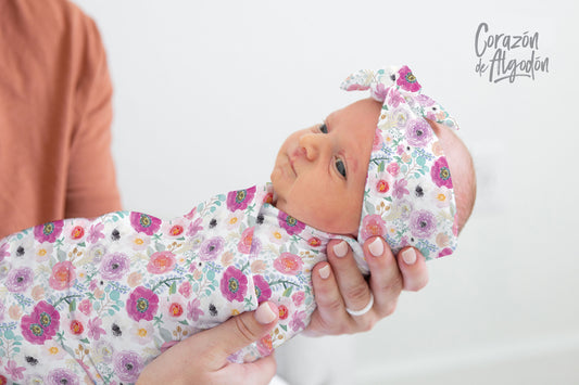 Fuchsia Flowers Swaddle