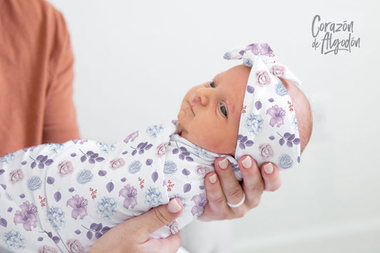 Lilac Flowers Swaddle